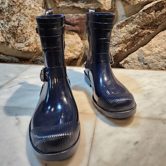 Coach Navy Short Rain Boots - Picture 2 of 10